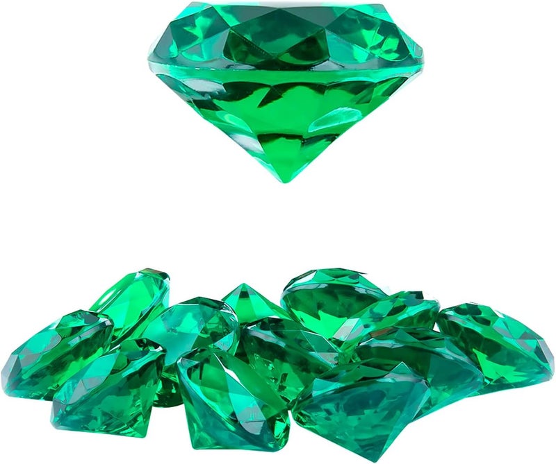Niceup 26PCS Fake Emeralds Green Gemstones Plastic Acrylic Diamond Gems Toys Big 1.5in Kid Diving Gem Pool Toy Party Decorations Crafts - Image 1